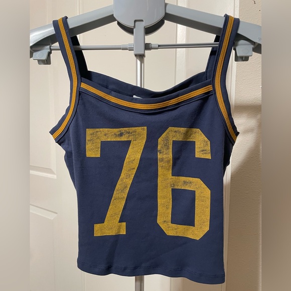 Daydreamer Tops - Daydreamer 76 Women's Vintage Navy Cropped Sporty Tank Top Size Medium NWT